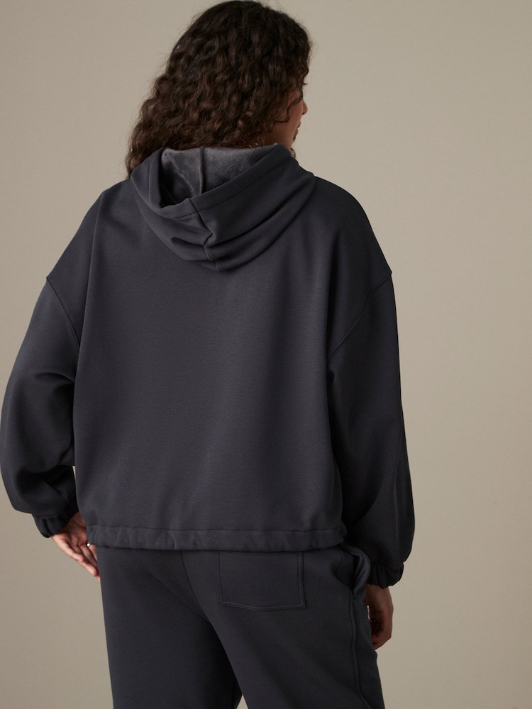 bleu encre - Sweat-shirt long à capuche Soft Touch Cosy Lined Fleece Heavyweight - Image 4 of 8