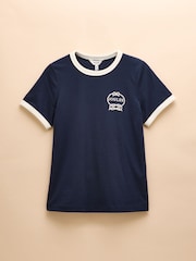 Joules Kitsford Navy Embroidered T-Shirt - Image 6 of 6