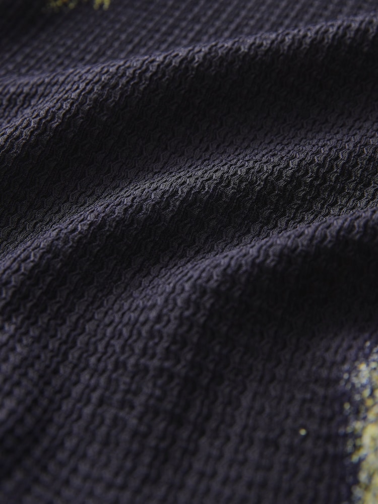Navy Floral Print Textured Wide Leg Jersey Trousers - Image 6 of 6