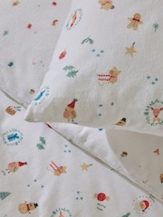 White Brushed Santa Icon Christmas Duvet Cover and Pillowcase Set - Image 6 of 8