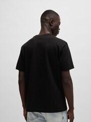 BOSS Black Regular Fit 100% Cotton Jersey T-Shirt With Seasonal Artwork - Image 4 of 5