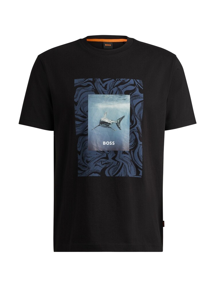 BOSS Black Regular Fit 100% Cotton Jersey T-Shirt With Seasonal Artwork - Image 5 of 5