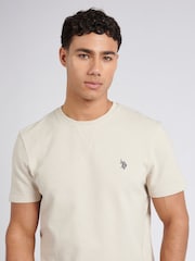 U.S. Polo Assn. Natural Mens Classic Fit Textured Terry 100% Cotton T-Shirt - Image 3 of 8