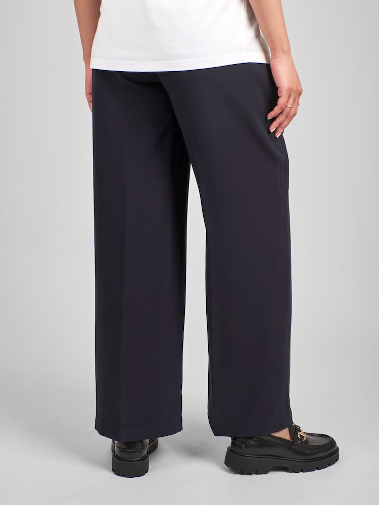 JoJo Maman Bébé Navy Blue Wide Leg Maternity Trousers - Image 2 of 4