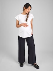 JoJo Maman Bébé Navy Blue Wide Leg Maternity Trousers - Image 3 of 4