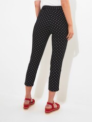 Joe Browns Black Vintage Heart Spot Print Stretch Cotton Capri Trousers - Image 3 of 5