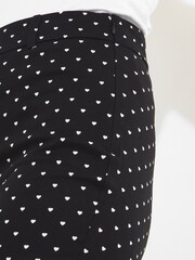 Joe Browns Black Vintage Heart Spot Print Stretch Cotton Capri Trousers - Image 4 of 5