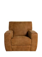 Barker and Stonehouse Brown Kansas Leather Swivel Armchair - Image 3 of 5