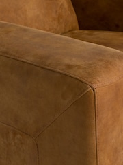 Barker and Stonehouse Brown Kansas Leather Swivel Armchair - Image 4 of 5