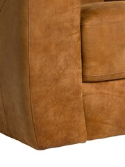 Barker and Stonehouse Brown Kansas Leather Swivel Armchair - Image 5 of 5