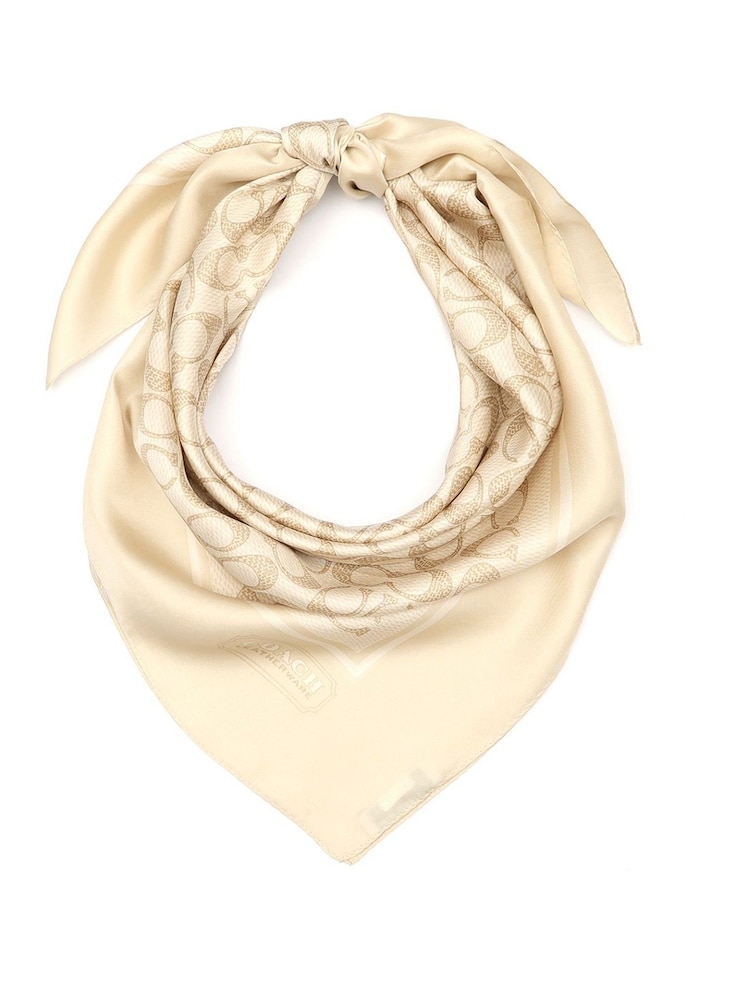 COACH Signature Vintage Printed Silk Square Scarve - Image 1 of 4