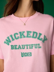 Pink Women Wicked Slogan Graphic 100% Cotton T-Shirt - Image 5 of 6
