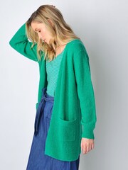 Burgs Womens Green Penmarth Edge to Edge Longline Cardigan - Image 1 of 5