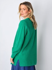 Burgs Womens Green Penmarth Edge to Edge Longline Cardigan - Image 2 of 5
