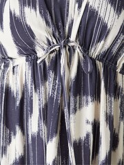 Live Unlimited Blue Curve Geo Print Drawstring Maxi Dress - Image 6 of 6
