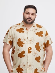 Blend Brown Floral Resort Short Sleeve Shirt - Image 1 of 5