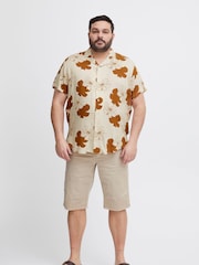 Blend Brown Floral Resort Short Sleeve Shirt - Image 3 of 5