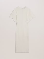 Ted Baker Cream Raelea Rib Engineered Bodycon Midi Dress - Image 4 of 6