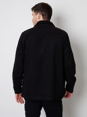 Threadbare Black Brushed Overshirt Shacket - Image 2 of 4
