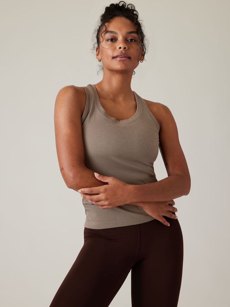 Athleta Brown Momentum Seamless Tank Top - Image 1 of 2 Athleta Brown Momentum Seamless Tank Top - Image 1 of 2