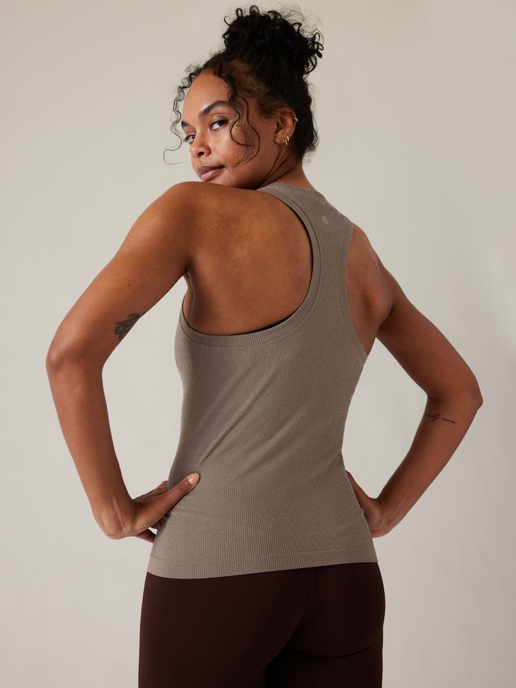 Athleta Brown Momentum Seamless Tank Top - Image 2 of 2 Athleta Brown Momentum Seamless Tank Top - Image 2 of 2