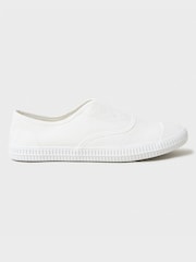 Crew Clothing White Slip On Laceless Trainers - Image 2 of 4
