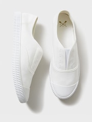 Crew Clothing White Slip On Laceless Trainers - Image 4 of 4