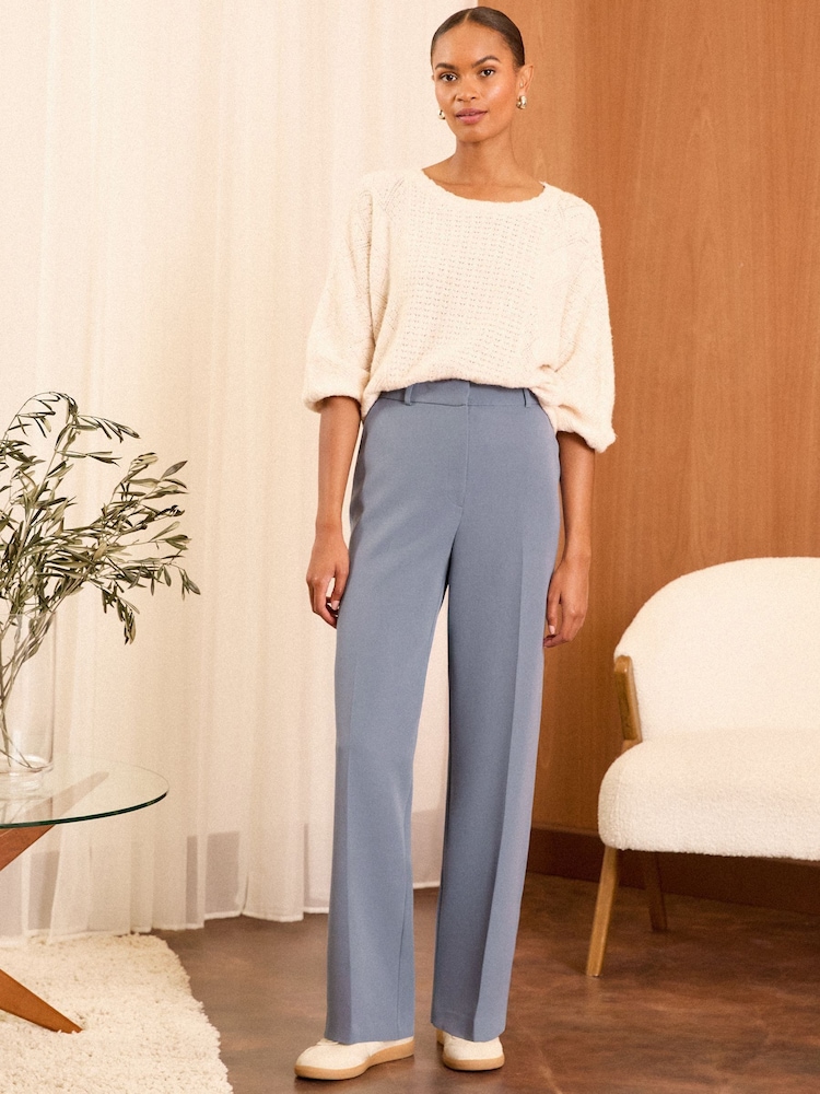 Love & Roses Grey High Waist Wide Leg Tailored Trousers - Image 1 of 4