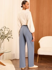 Love & Roses Grey High Waist Wide Leg Tailored Trousers - Image 4 of 4
