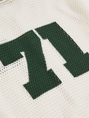 Reiss White/Dark Green Mikan 3-9 yrs Cotton Open-Stitch Motif Shirt - Image 4 of 4