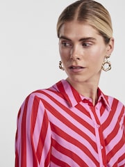 YAS Pink Maxi Length Shirt Dress - Image 3 of 3