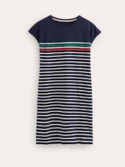 Boden Blue 100% Cotton Stripe Leah Jersey T-Shirt Dress - Image 5 of 5