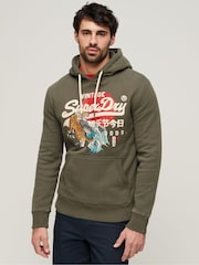 Superdry Green Tokyo Vintage Logo Hoodie - Image 1 of 4