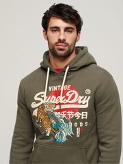 Superdry Green Tokyo Vintage Logo Hoodie - Image 4 of 4