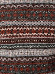 Aubin Green Fair Isle Pattern Wool Crew Top - Image 7 of 7