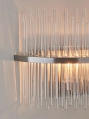 Lipsy Brushed Silver Flush Glass Wall Light - Image 3 of 4