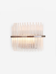 Lipsy Brushed Silver Flush Glass Wall Light - Image 4 of 4