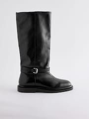 Cuero negro - Forever Comfort® Buckle Detail Rider Boots - Imagen 6 de 9