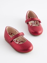 Red Wide Fit (G) Mary Jane Touch Fastening Occasion Shoes - Image 1 of 5