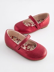 Red Wide Fit (G) Mary Jane Touch Fastening Occasion Shoes - Image 2 of 5