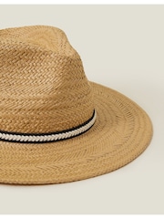 Accessorize Brown Monotone Trim Trilby Hat - Image 2 of 3