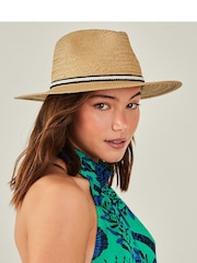 Accessorize Brown Monotone Trim Trilby Hat - Image 3 of 3