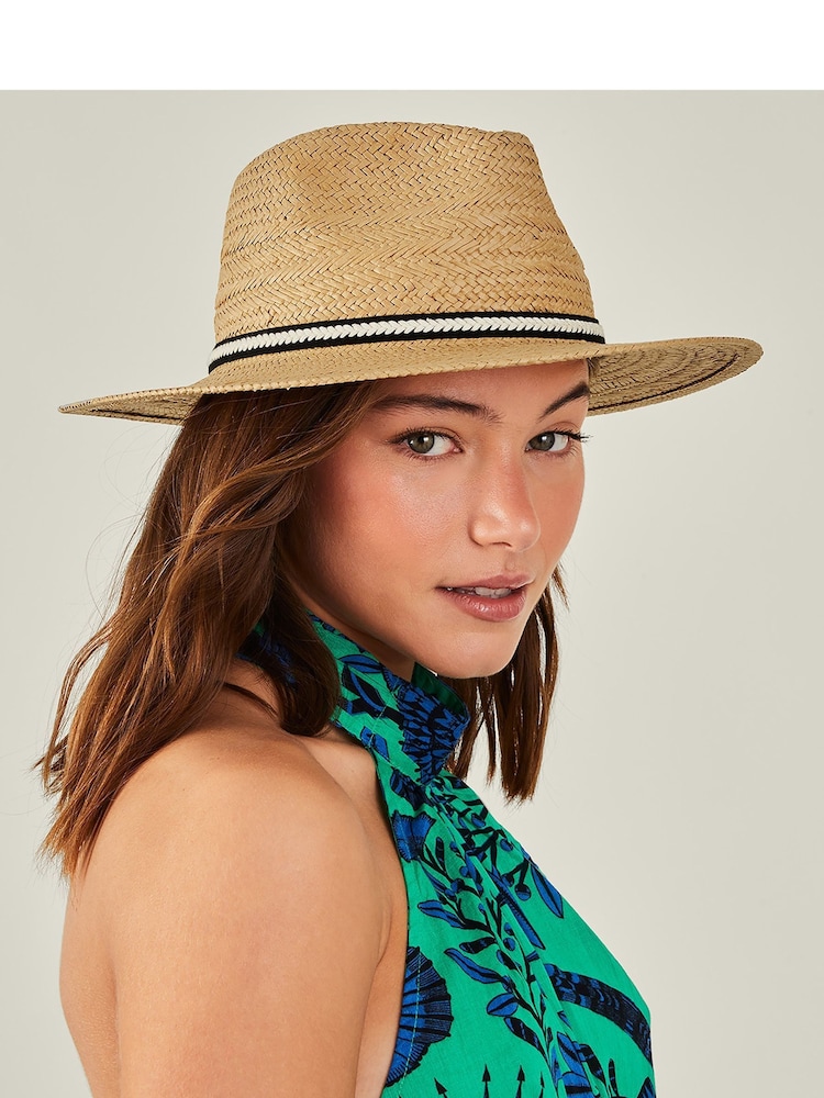 Accessorize Brown Monotone Trim Trilby Hat - Image 3 of 3