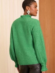 Love & Roses Gemütlicher, langärmliger Pullover mit Rüschen - Bild 3 von 4