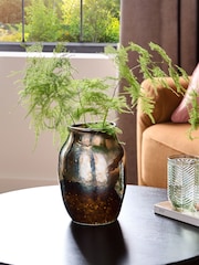 Black Reactive Glaze Organic Shaped Ceramic Vase - Image 1 of 4