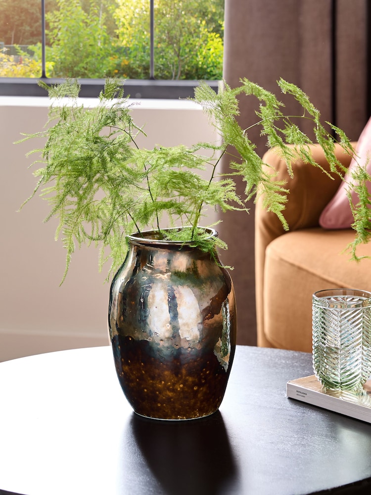 Black Reactive Glaze Organic Shaped Ceramic Vase - Image 1 of 4