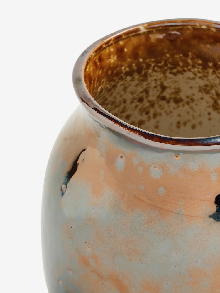Black Reactive Glaze Organic Shaped Ceramic Vase - Image 4 of 4