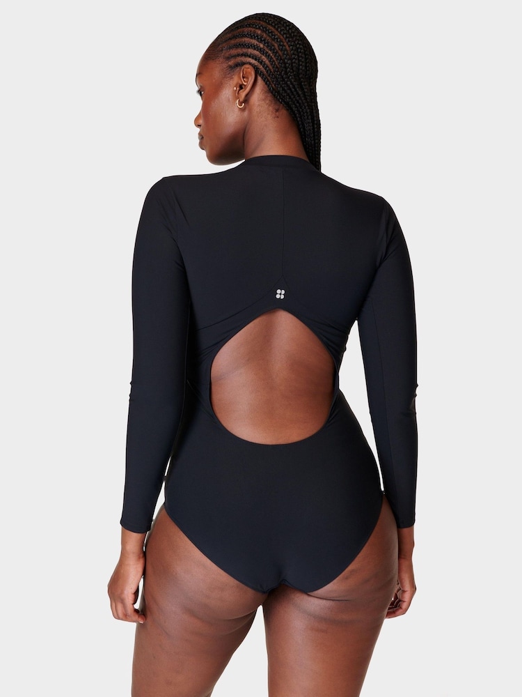 Sweaty Betty Black Tidal Xtra Life Long Sleeve Swimsuit - Image 2 of 6