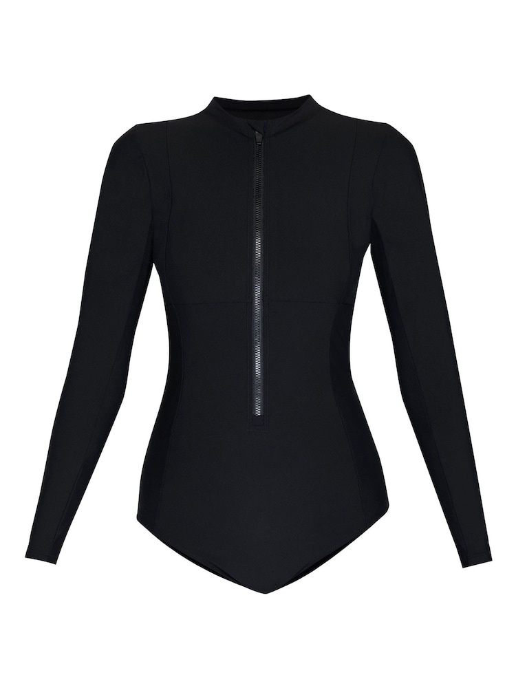 Sweaty Betty Black Tidal Xtra Life Long Sleeve Swimsuit - Image 6 of 6