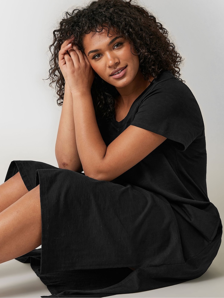Evans Curve 100% Cotton Midi Dress - Image 4 of 6